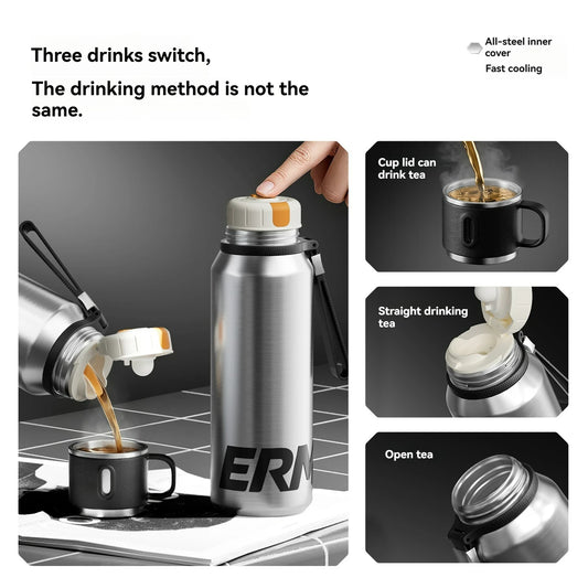 1000ML Vacuum Insulated Stainless Steel Water Bottle Tumbler Flask