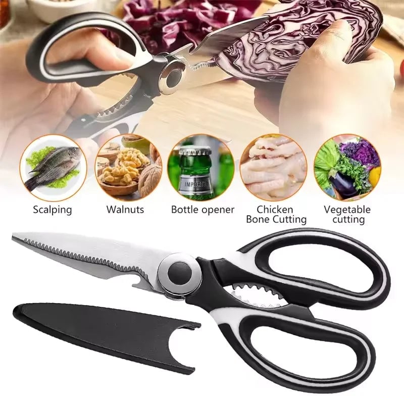 Heavy Duty Stainless Steel Kitchen Scissors for Fish Meat Chicken