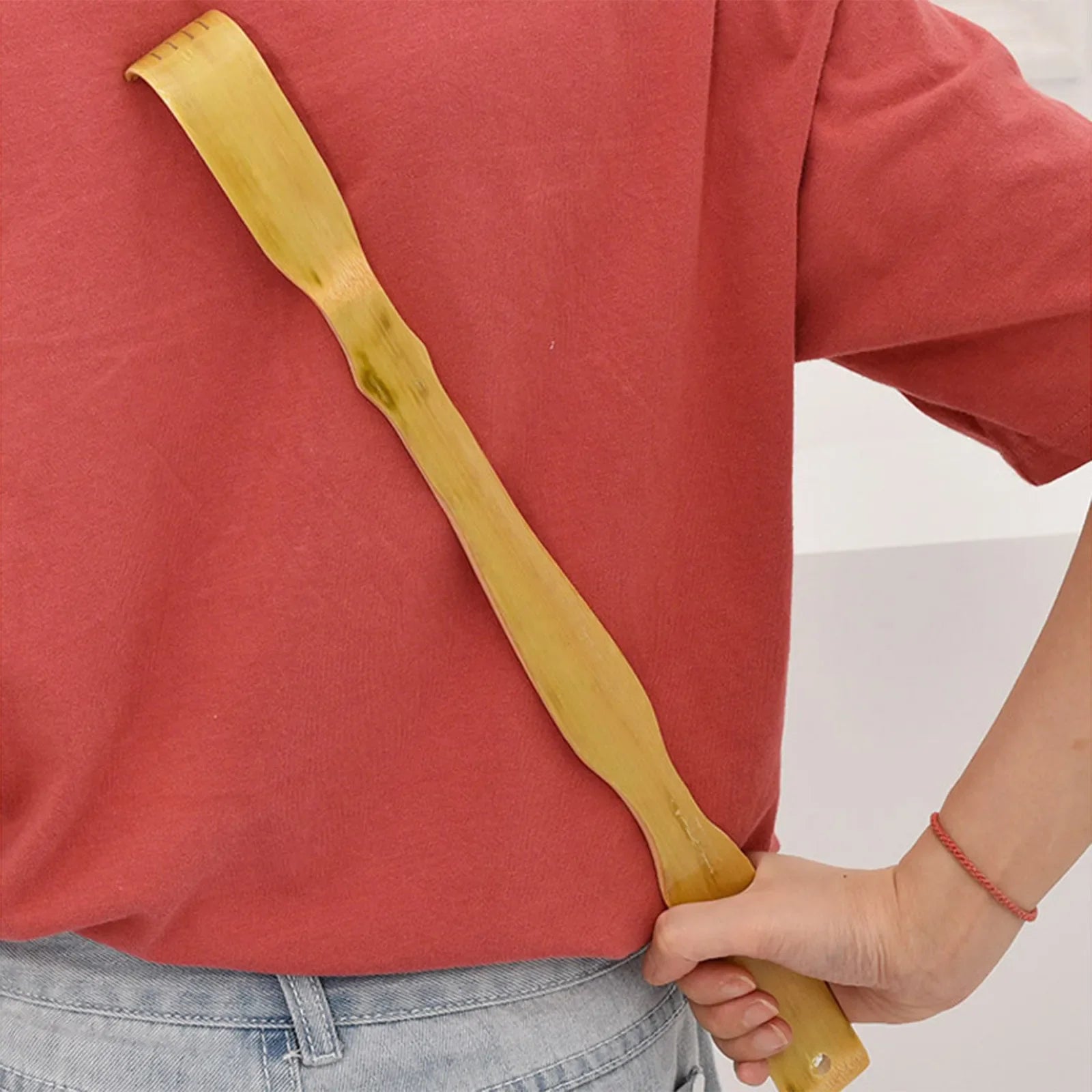 Bamboo Back Scratcher with Massage Roller - 24 Inch Long Handle