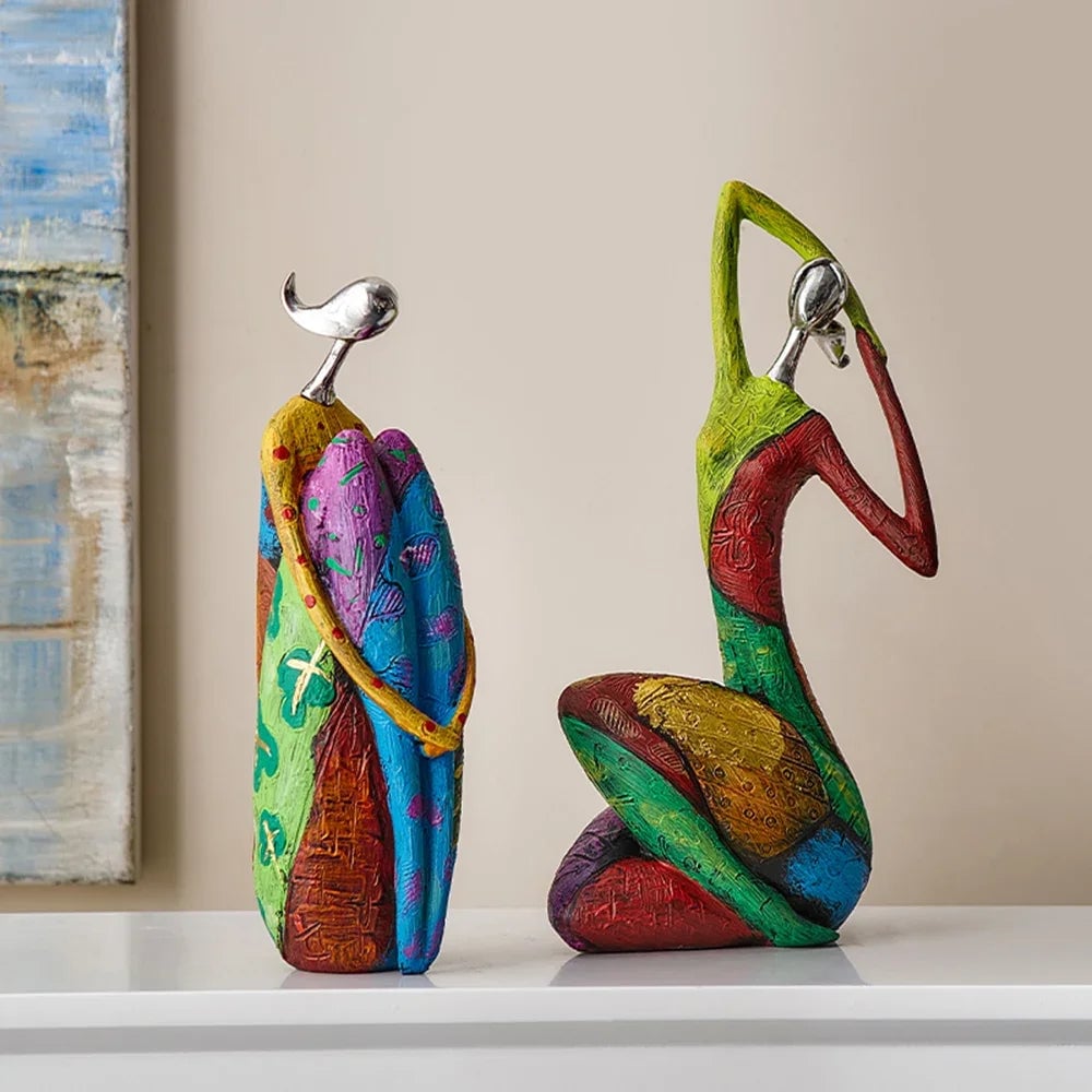 Nordic Abstract Sculpture Figurine - Modern Geometric Home Decor Art