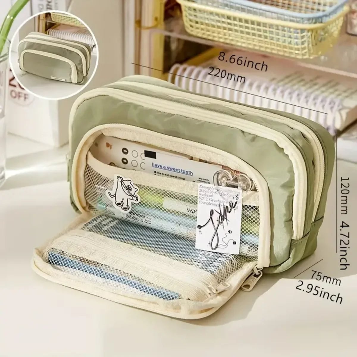 Large Capacity Pencil Case - Multi-Purpose Portable Pouch for Office