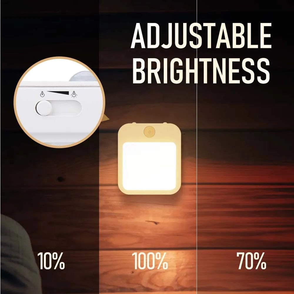 Motion Sensor LED Night Light EU Plug Dimmable Wireless Cabinet
