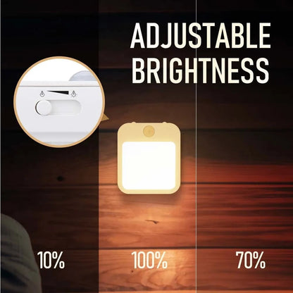 Motion Sensor LED Night Light EU Plug Dimmable Wireless Cabinet