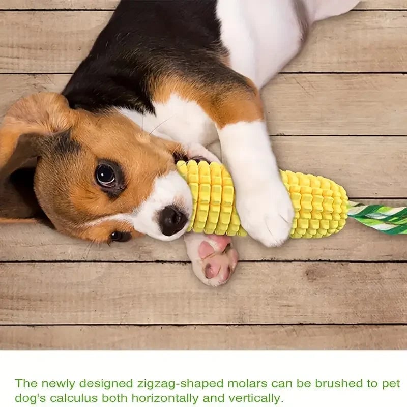 Durable Squeaky Corn Stick Dog Chew Toy - Heavy Duty for Aggressive Chewers