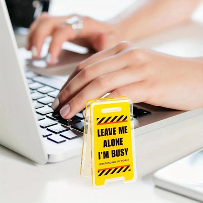 Acrylic Desk Sign Leave Me Alone I'm Busy - Office Humor Decor Gift