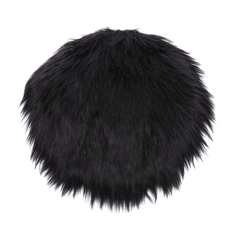30cm Warm Wool Round Cushion Pad - Anti-Slip Dining Chair Mat