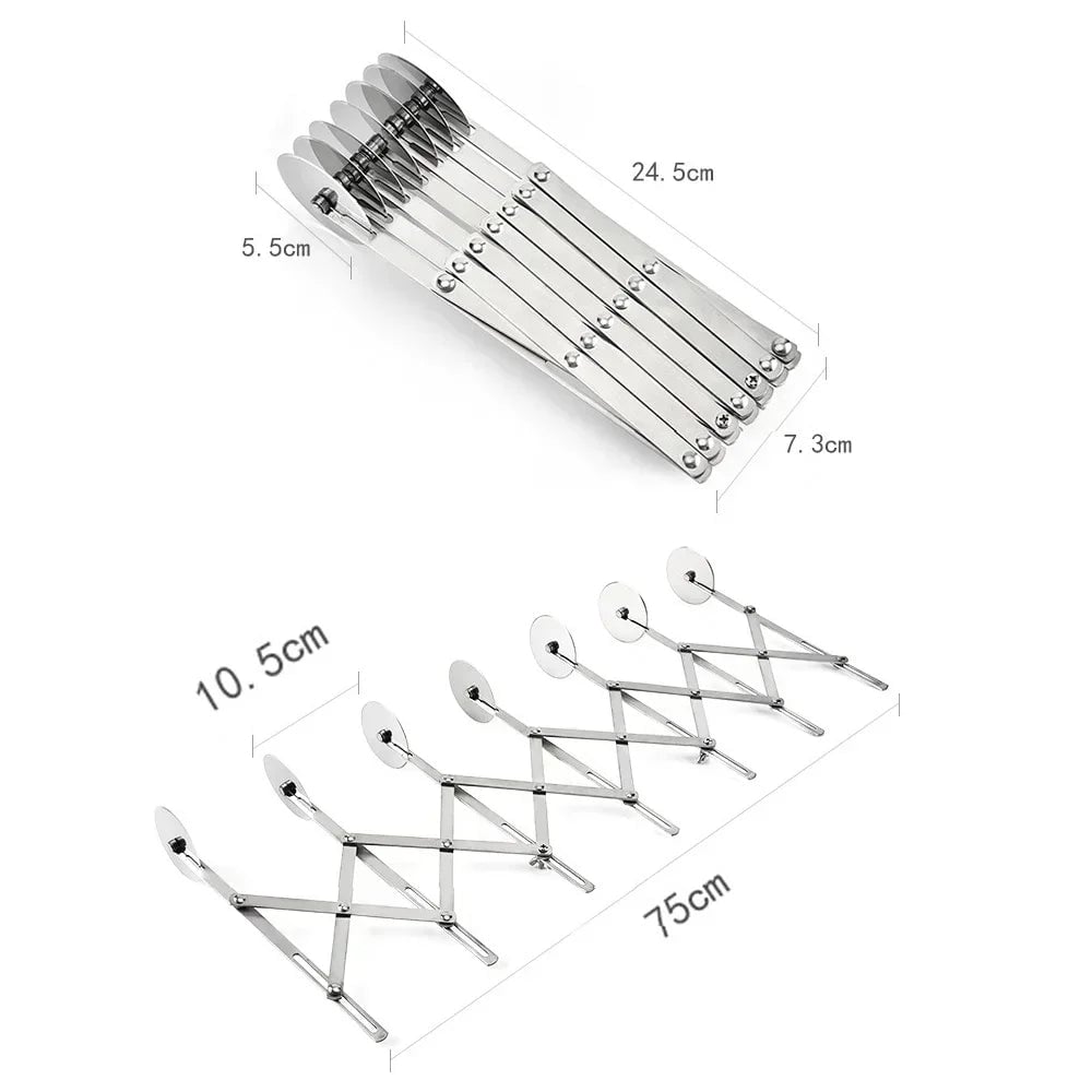 Stainless Steel 3/5/7 Wheel Pastry Cutter Dough Divider Pizza