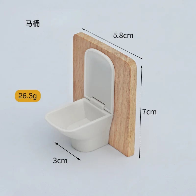 1/12 Scale Dollhouse Bathroom Set - Washbasin Tub Toilet Miniature