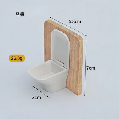 1/12 Scale Dollhouse Bathroom Set - Washbasin Tub Toilet Miniature