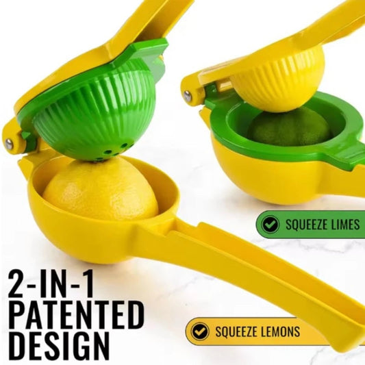 2-in-1 Aluminum Alloy Citrus Juicer - Handheld Lemon Orange Press
