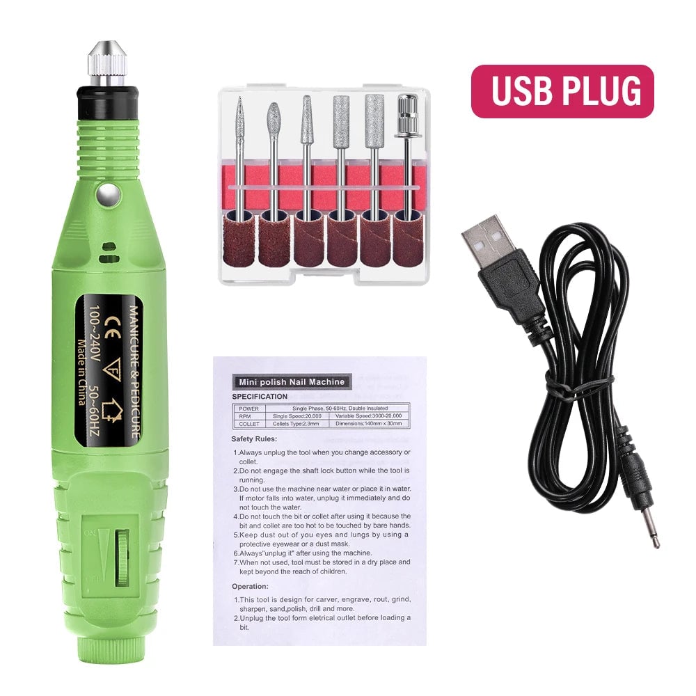 Lulaa Electric Nail Drill 35000RPM Professional Manicure Pedicure Kit