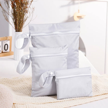 3PCS Recycled Fabric Waterproof Wet Dry Bags Portable Diaper Storage