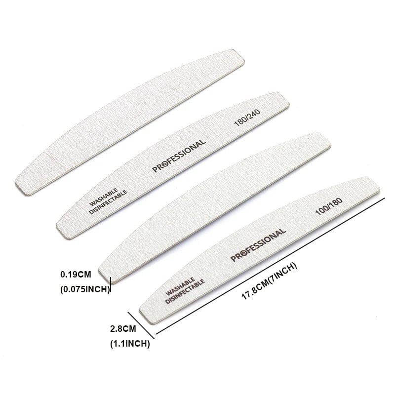 10pcs Wooden Nail Files 100/180/240 Grit Emery Board Manicure Set