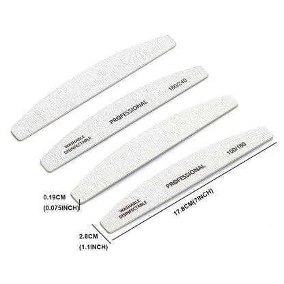 10pcs Wooden Nail Files 100/180/240 Grit Emery Board Manicure Set