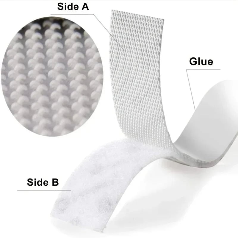 12 Pairs Double-Sided Adhesive Wall Strips Tool-Free Removable Hooks