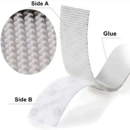 12 Pairs Double-Sided Adhesive Wall Strips Tool-Free Removable Hooks