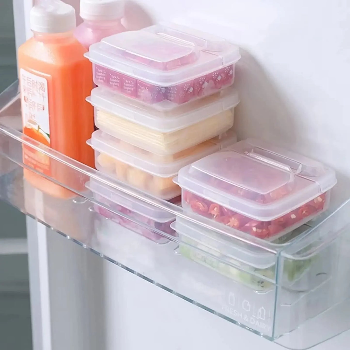 Clear Plastic Sliced Cheese Storage Container with Flip Lid Fridge