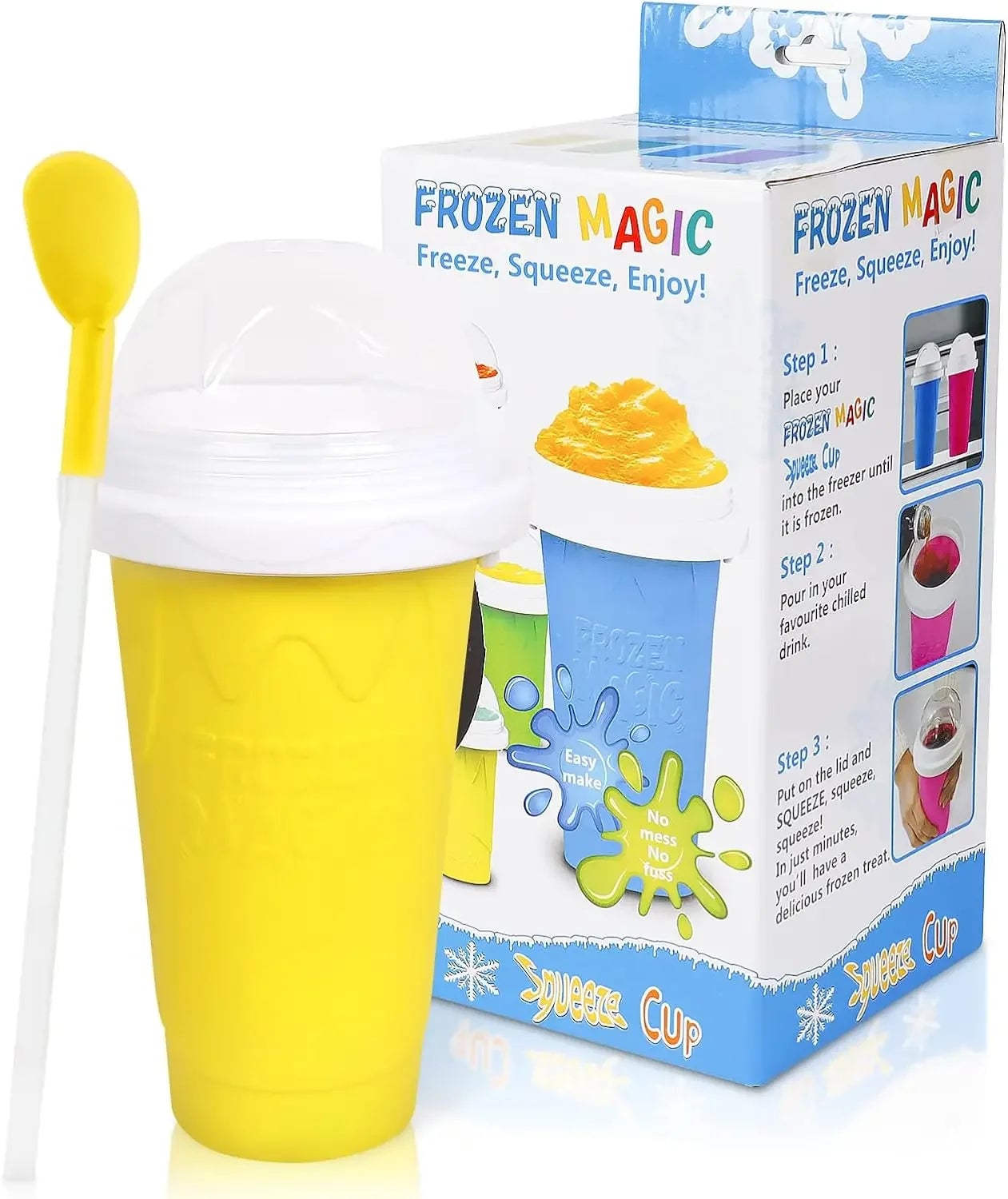 DIY Frozen Smoothie Maker Cup - Portable Slushie Ice Cream Bottle