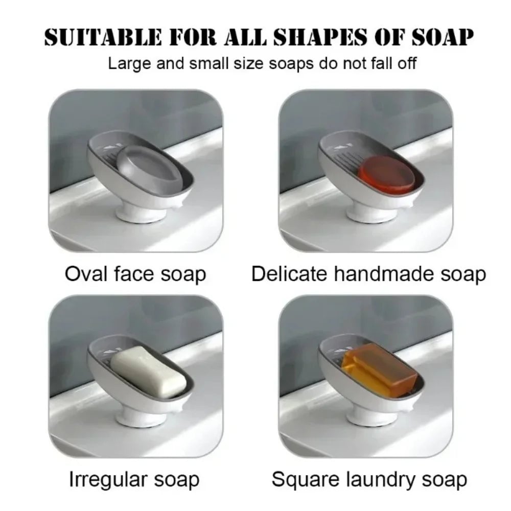 Super Suction Cup Soap Holder with Drainage - Bathroom Kitchen