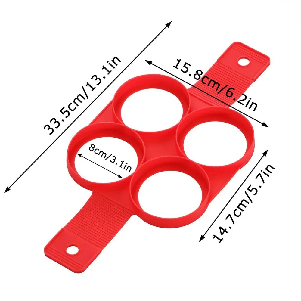 Silicone Egg Ring Pancake Mold - Nonstick Fried Egg Shaper