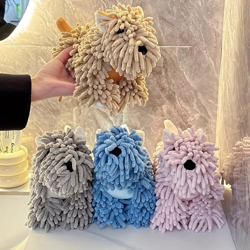 Wall Mount Puppy Shaped Hand Towel - Kitchen Bathroom Absorbent