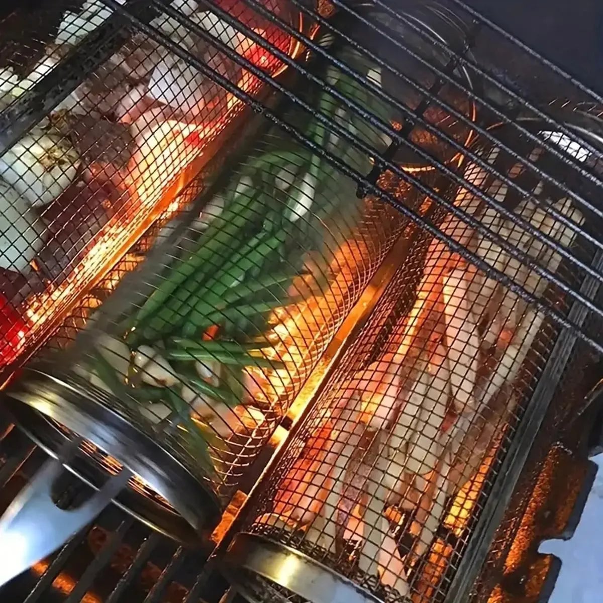 Stainless Steel BBQ Grill Cage - Outdoor Camping Grilling Tool