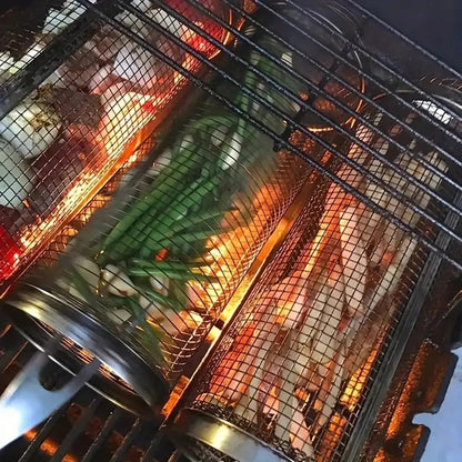 Stainless Steel BBQ Grill Cage - Outdoor Camping Grilling Tool