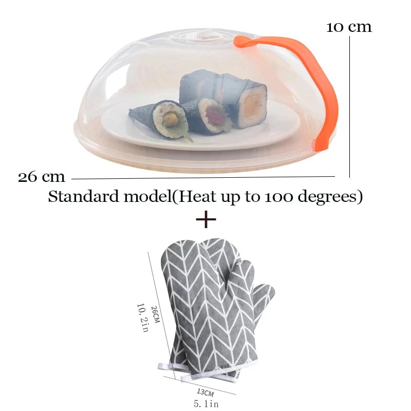 Heat Resistant Transparent Microwave Splash Cover Food Steam Guard