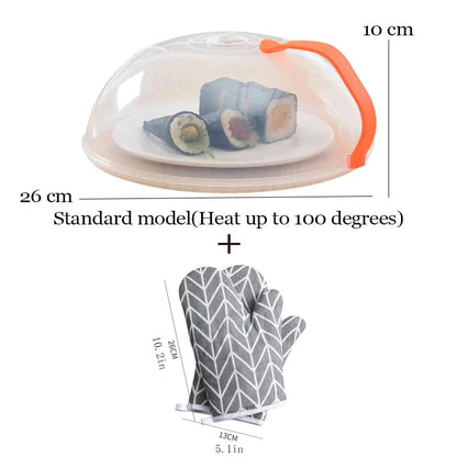Heat Resistant Transparent Microwave Splash Cover Food Steam Guard