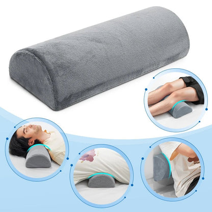 Half Moon Memory Foam Bolster Pillow - Legs Knees Lower Back Support