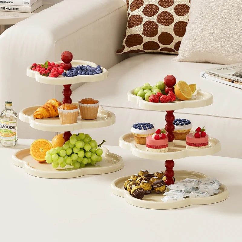 Multi-Tier French Style Fruit Cake Stand - Elegant Afternoon Tea Tray