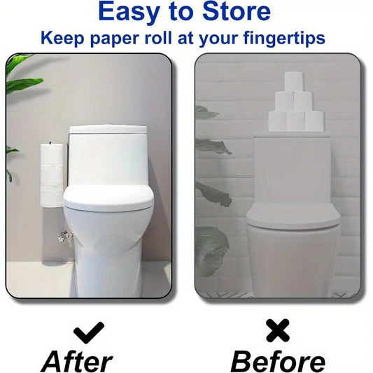Self-Adhesive Black Iron Toilet Paper Holder with Towel Bar