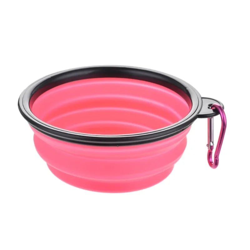 Collapsible TPR Silicone Pet Bowl - Portable Travel Food Water Bowl