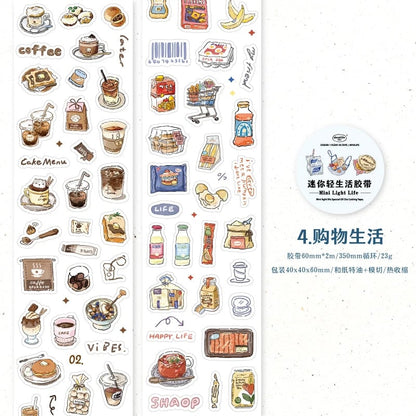 200cm Coffee Bread Cafe Masking Tape Roll - Decorative Stickers