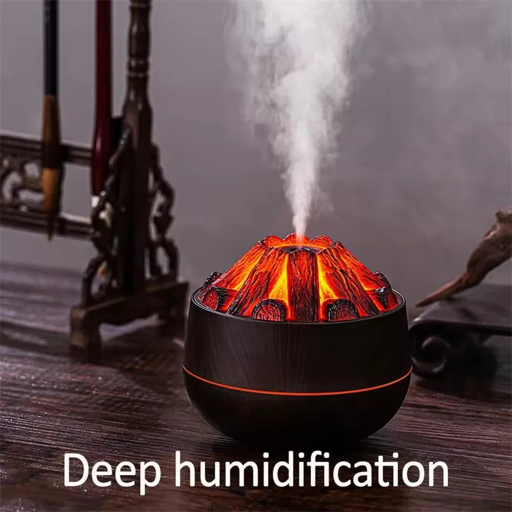 300ml Charcoal Flame Ultrasonic Humidifier Aromatherapy Diffuser