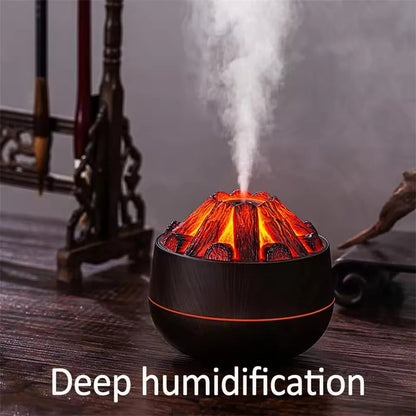 300ml Charcoal Flame Ultrasonic Humidifier Aromatherapy Diffuser