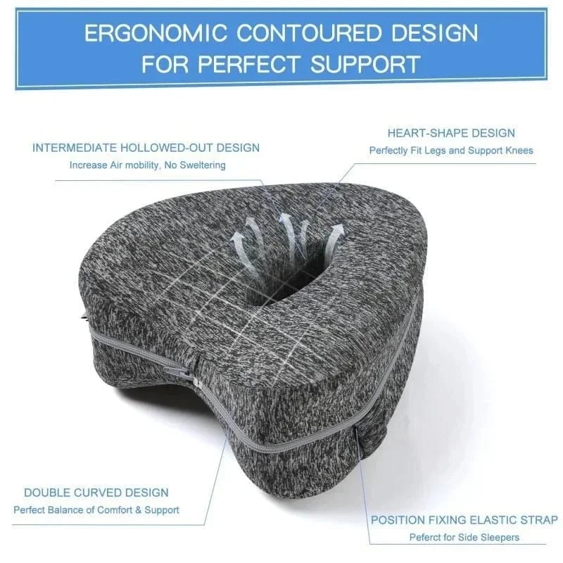 Memory Foam Heart-Shaped Leg Pillow for Pregnancy & Sciatica Relief