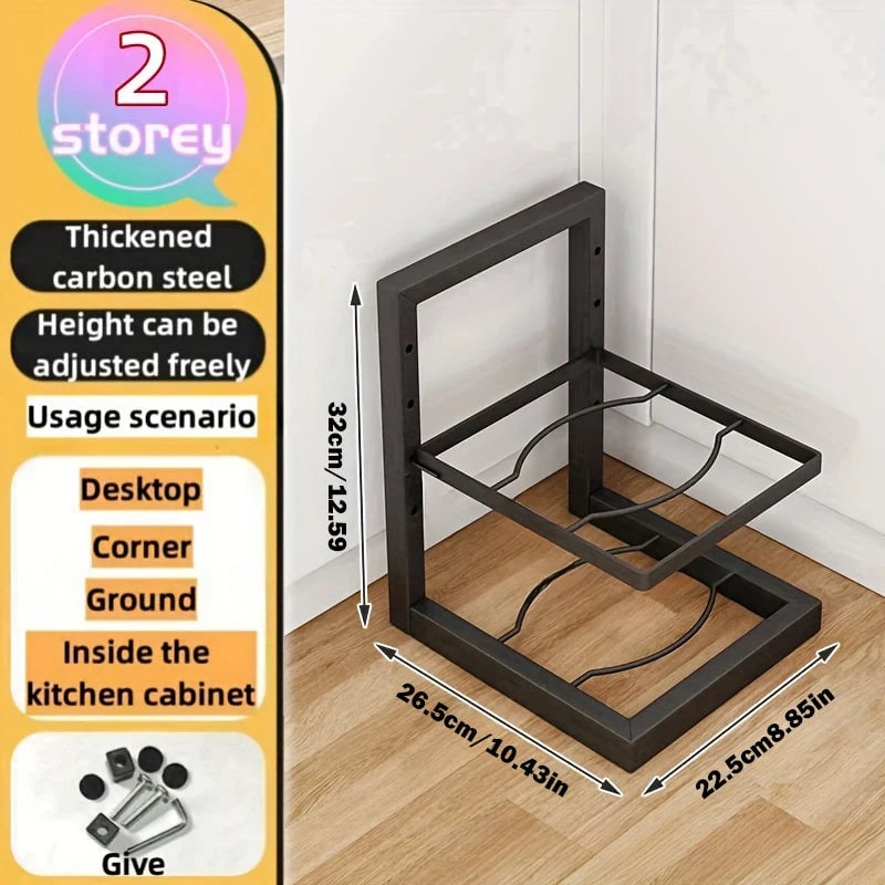 Adjustable Stainless Steel Pot Rack Kitchen Storage Organizer