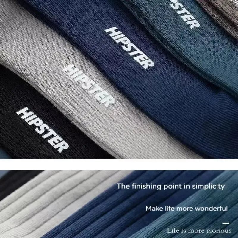 Men's Mid-Calf Sports Socks 5-Pack - Breathable Sweat-Absorbing