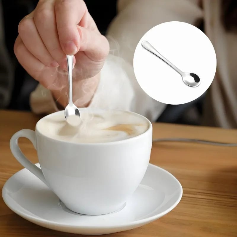 304 Stainless Steel Coffee Scoop Set - 8 Teardrop Spoons Rust-Proof