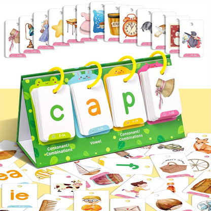 CVC Words Phonics Flashcards Flip Chart - Speech Therapy Learning Tool