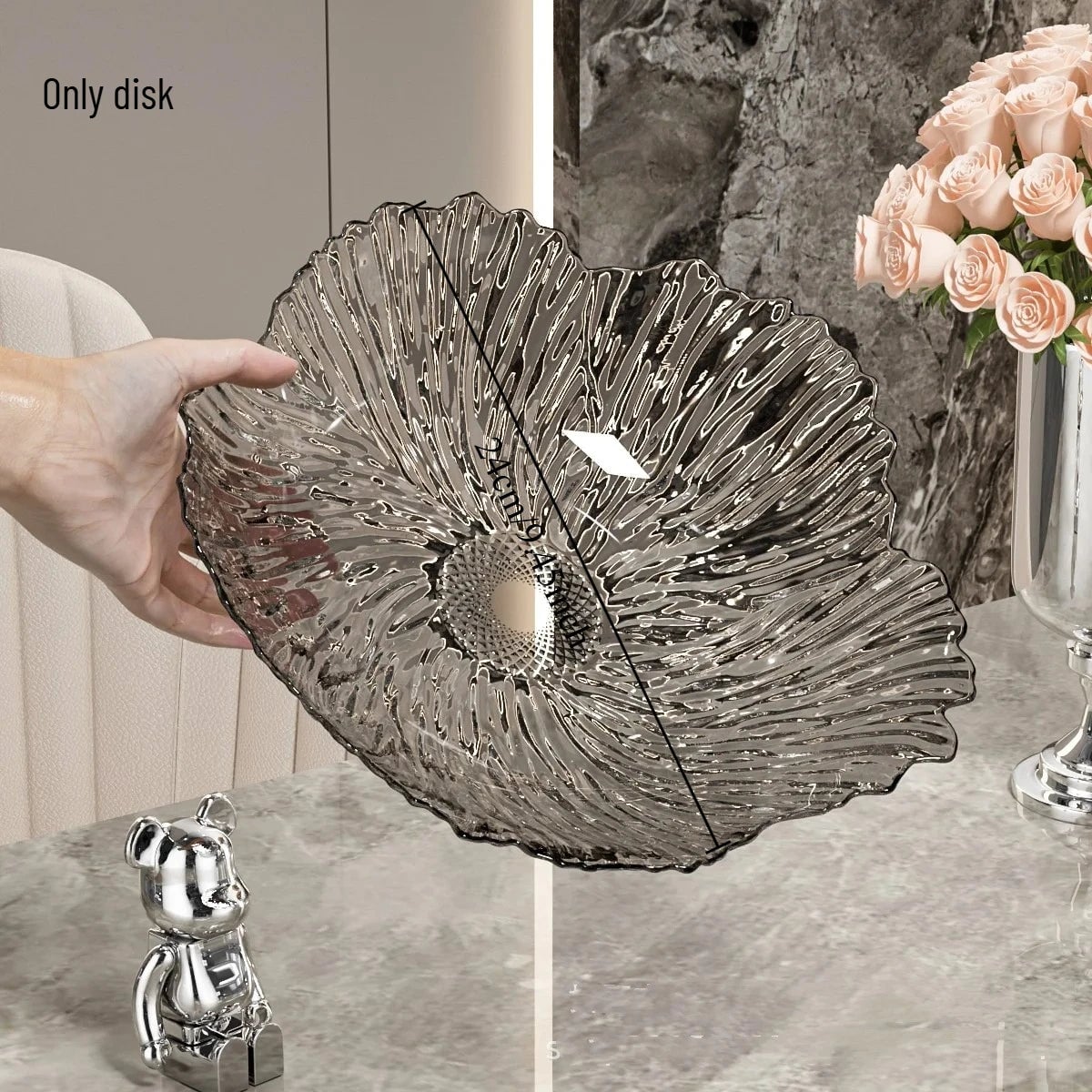 Large Capacity Petal Design Fruit Tray - Light Luxury Snack Serving