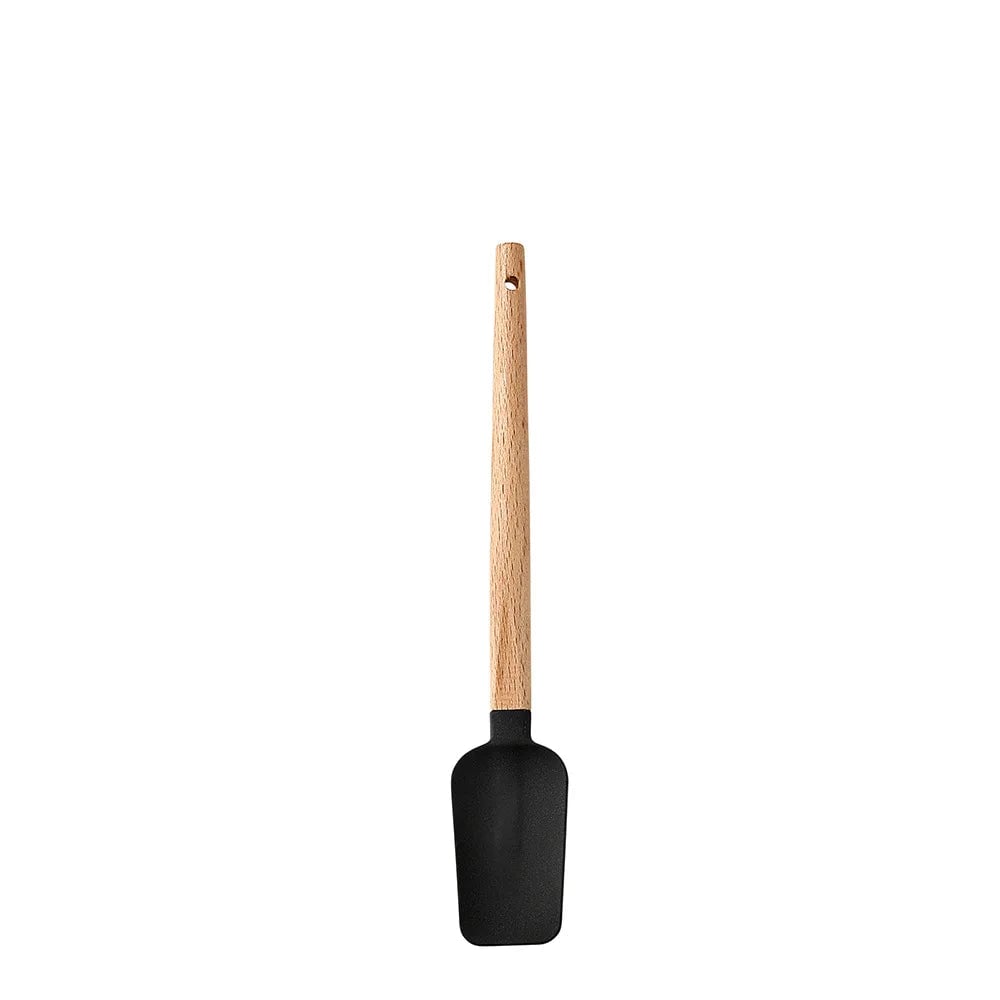 Silicone Cake Scraper Set with Wooden Handle - Baking Spatula Kit