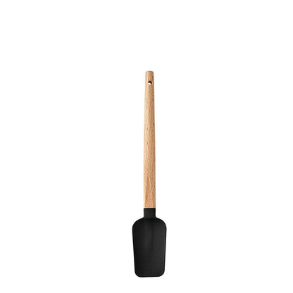 Silicone Cake Scraper Set with Wooden Handle - Baking Spatula Kit