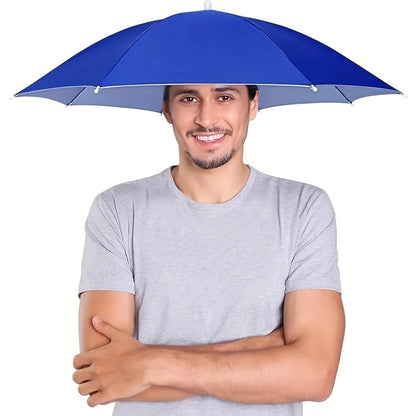 Head Mounted Umbrella Hat Hands-Free Rain Sun Protection Fishing