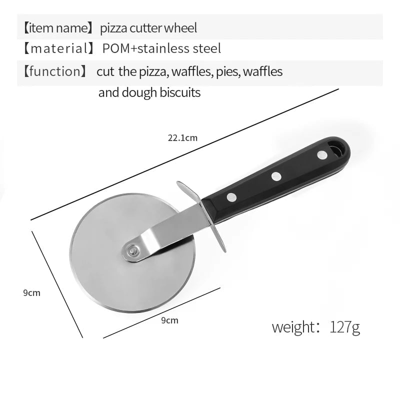 Stainless Steel Pizza Cutter 9cm Wheel POM Handle Slicer