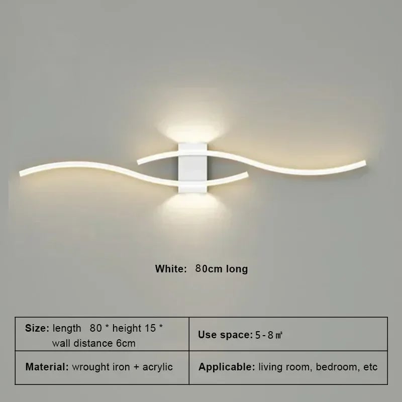 LED Long Strip Wall Lamp - Modern TV Background Light for Bedroom