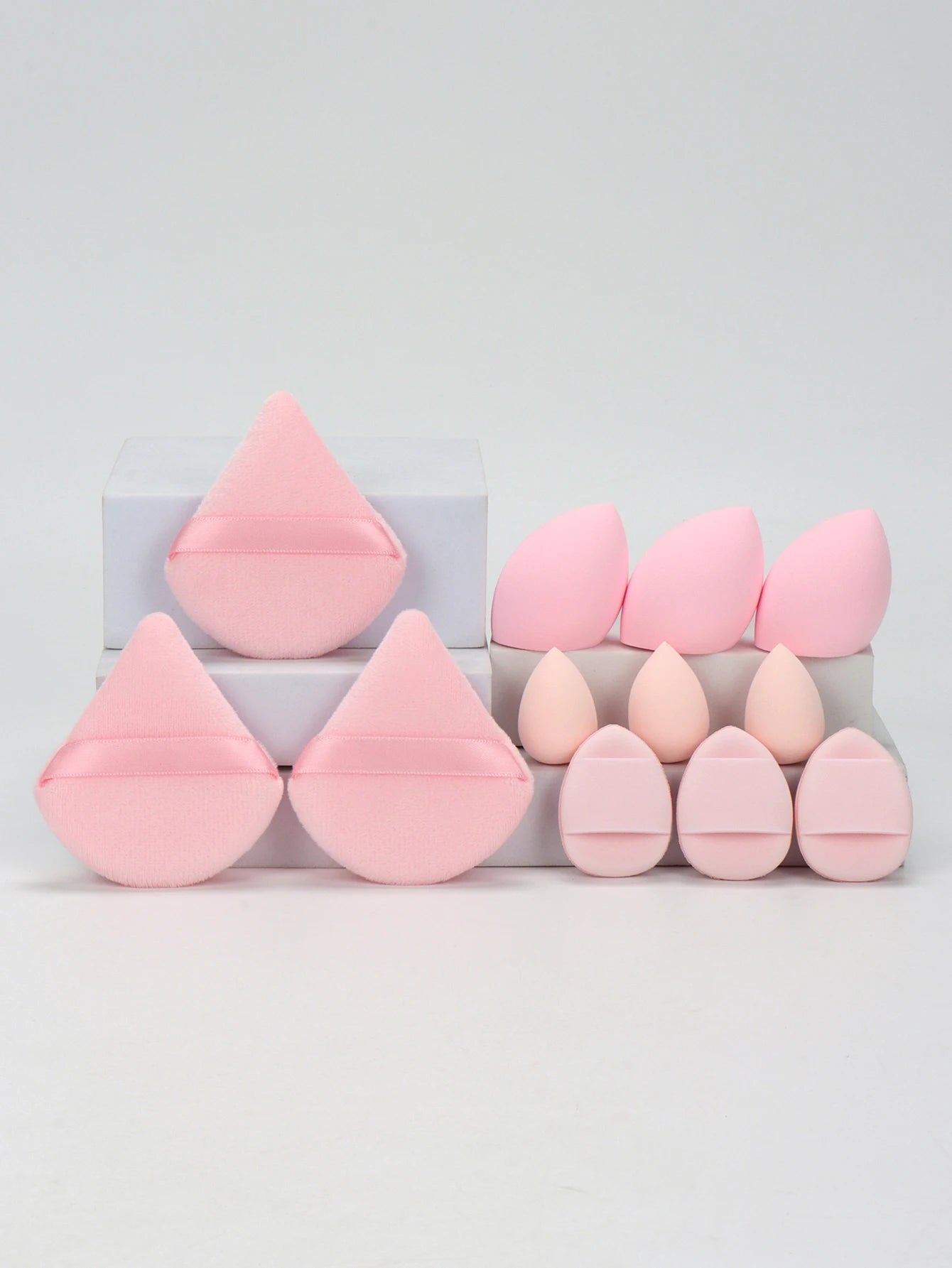 12-Piece Makeup Sponge Set - Powder Puffs, Air Cushion & Beauty Eggs