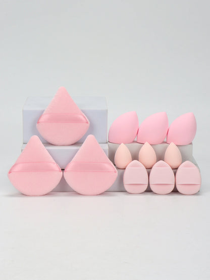12-Piece Makeup Sponge Set - Powder Puffs, Air Cushion & Beauty Eggs
