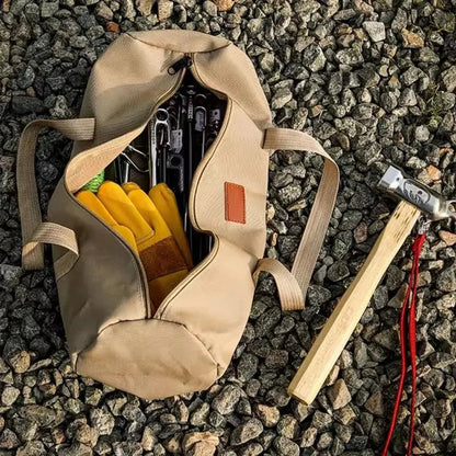 Cylindrical Tent Peg Storage Bag - Portable Ground Nail Organizer
